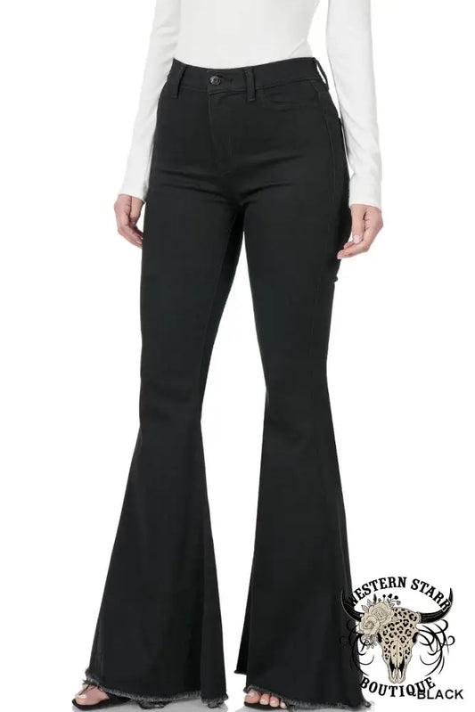 `.SI-22450 High-rise Super flare Denim pants