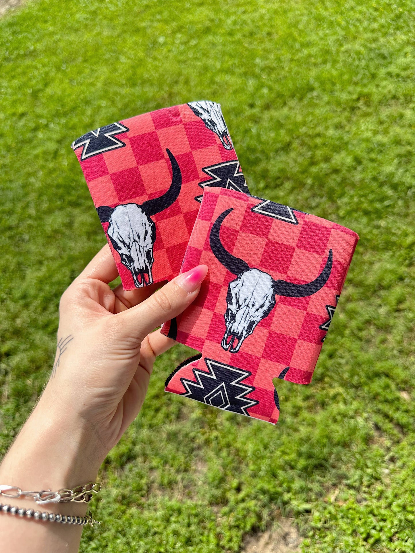 Bull Skull Aztec Koozie (2 sizes)