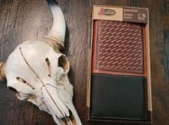 Justin's Men's Rodeo Wallet Dark Basketweave