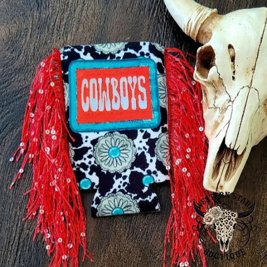 Cowboys Red Fringe Koozie