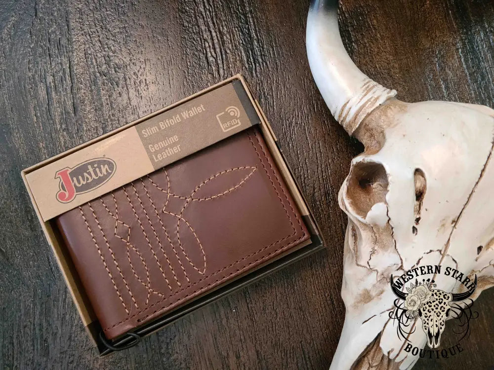 Justin Men's Bifold Leather Wallet – Western Starr Boutique