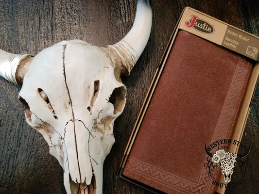 Justin Men’s Roughout Leather Rodeo Wallet
