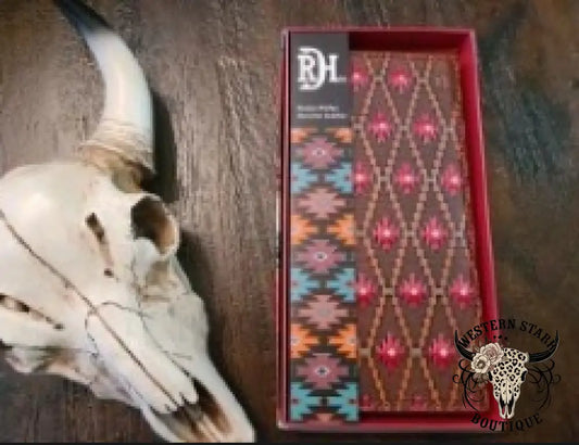 Red Dirt Hat Co. Red Southwestern Pattern Rodeo Wallet