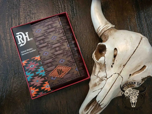 Red Dirt Hat Co. Southwestern Pattern Trifold Wallet