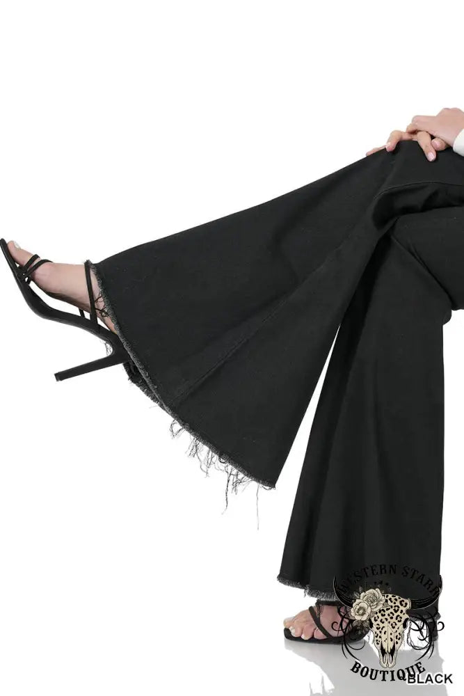 `.SI-22450 High-rise Super flare Denim pants