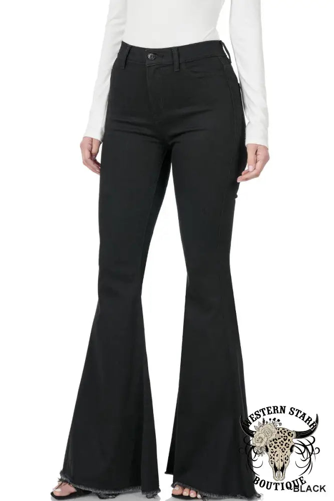 `.SI-22450 High-rise Super flare Denim pants