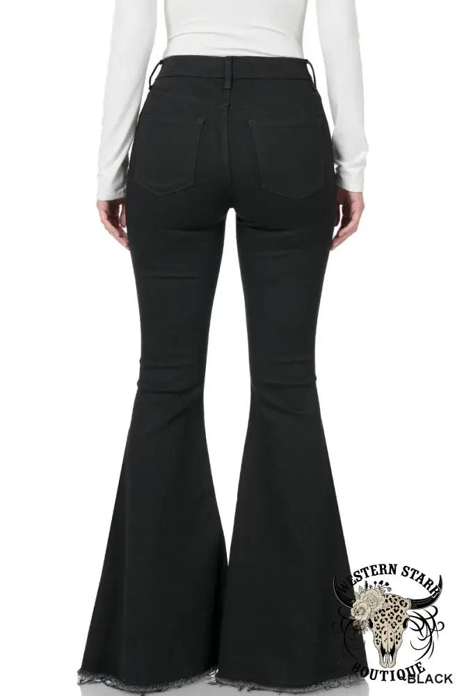 `.SI-22450 High-rise Super flare Denim pants